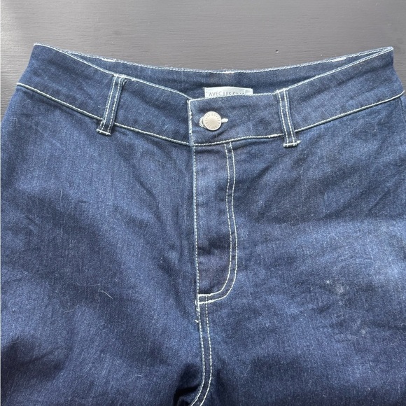 High Waist Wide Leg Patch Pocket Jeans
Avec Les Filles Dark Blue Denim J… - Picture 5 of 6